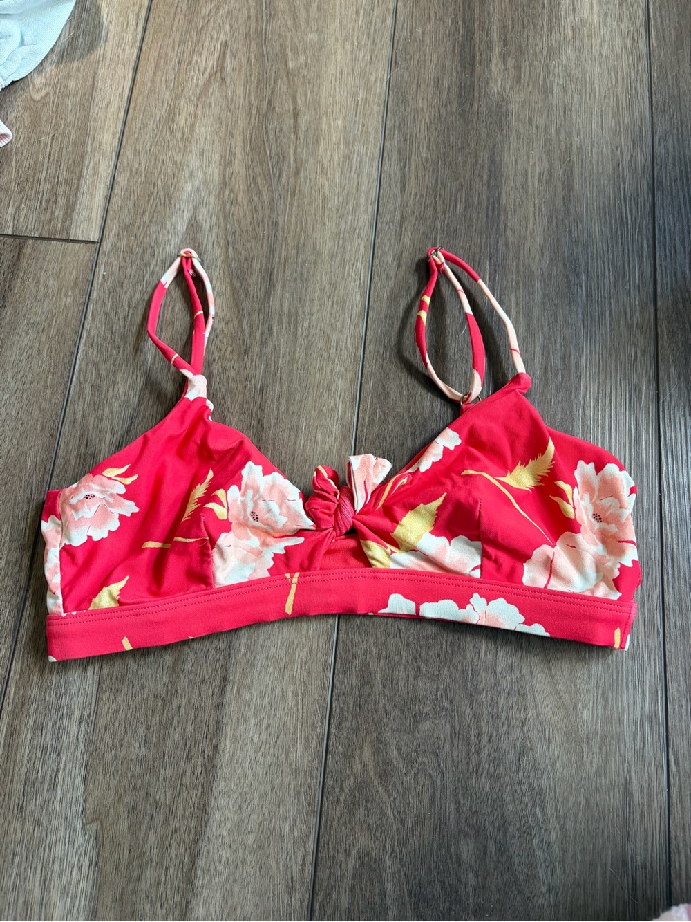 Billabong red floral bikini top